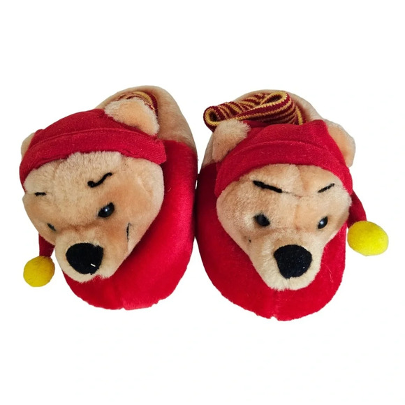Winnie the Pooh nightcap soft slippers red yellow size 5 - 6 small - Picture 8 of 8